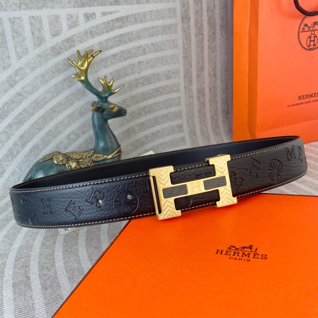 爱马仕💕 特种皮腰带系列 ，原厂五金精品不锈钢扣，手感柔软舒适 宽3.8CM。