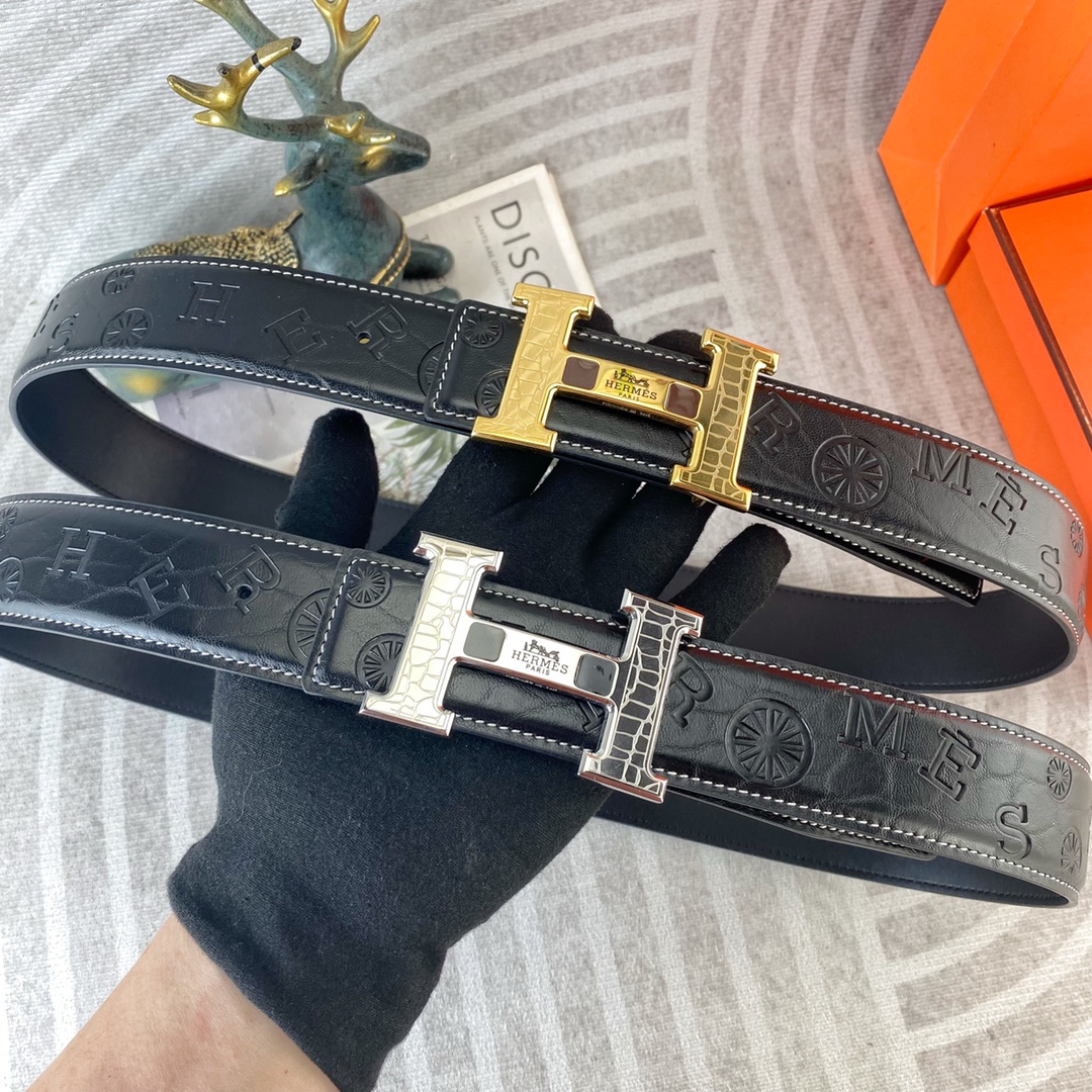 爱马仕💕 特种皮腰带系列 ，原厂五金精品不锈钢扣，手感柔软舒适 宽3.8CM。