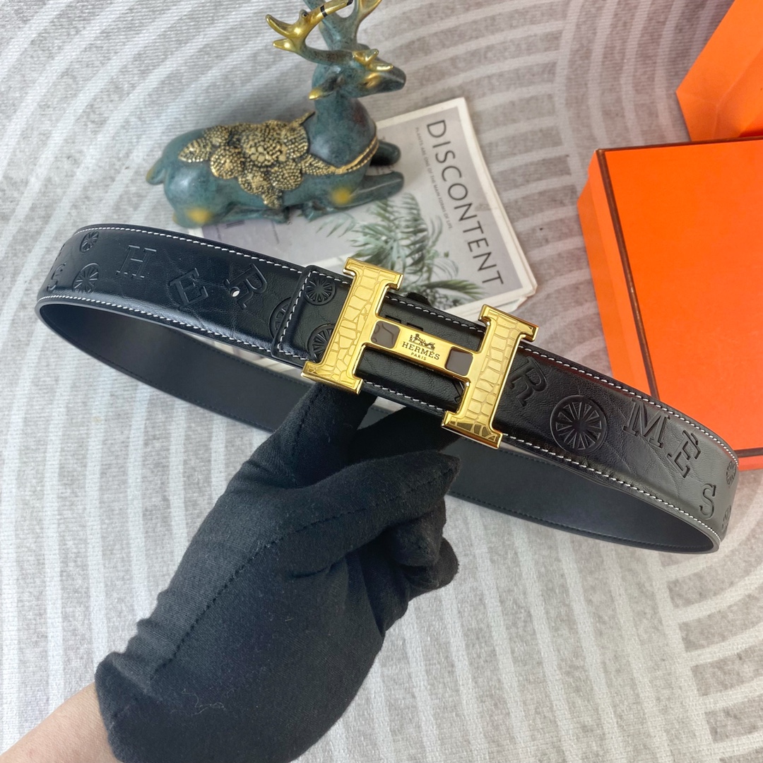 爱马仕💕 特种皮腰带系列 ，原厂五金精品不锈钢扣，手感柔软舒适 宽3.8CM。