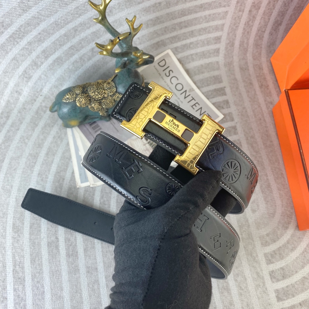 爱马仕💕 特种皮腰带系列 ，原厂五金精品不锈钢扣，手感柔软舒适 宽3.8CM。