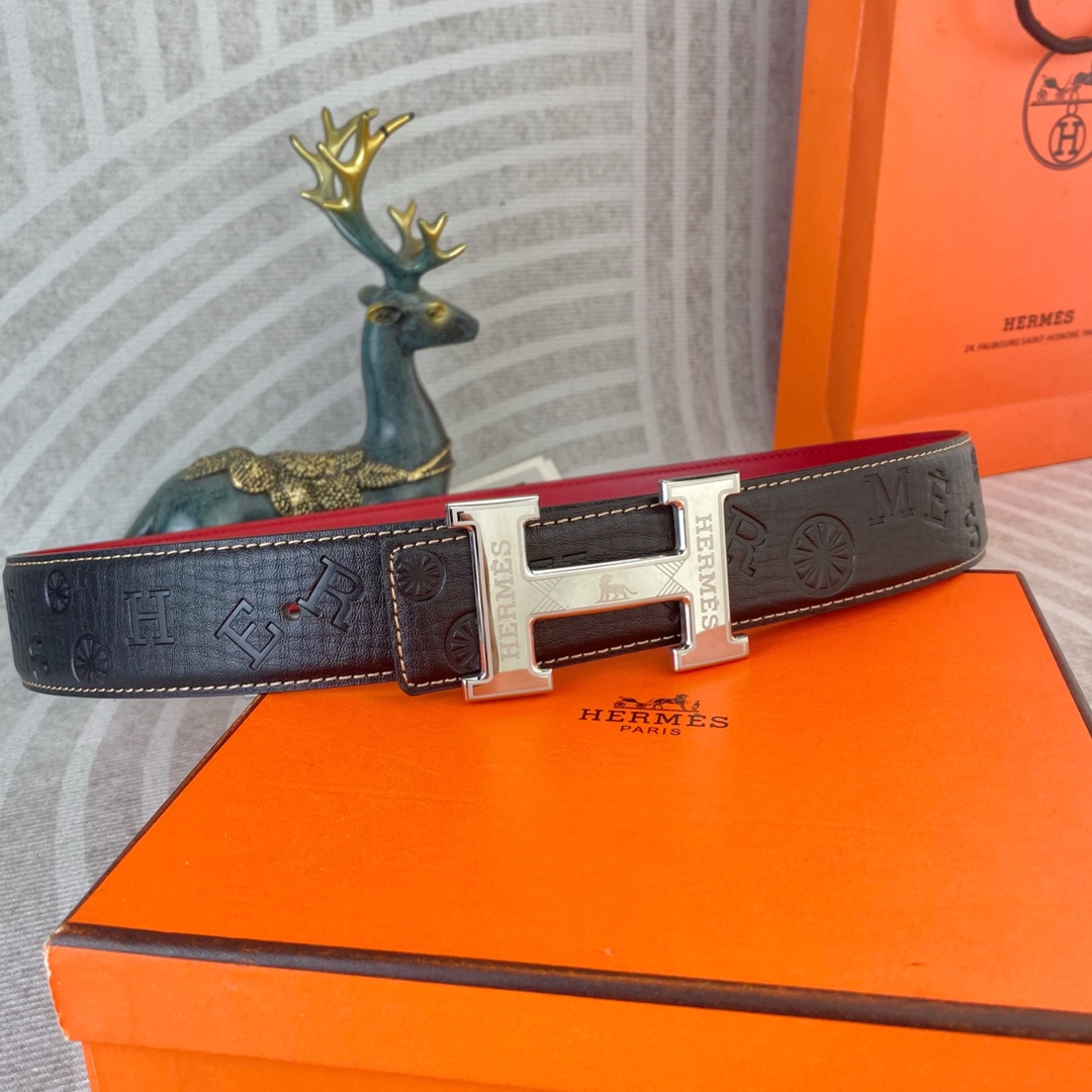 爱马仕💕 特种皮腰带系列 ，原厂五金精品不锈钢扣，手感柔软舒适 宽3.8CM。