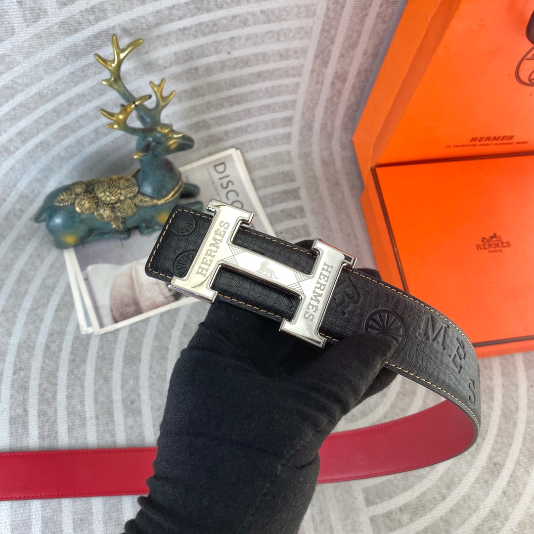 爱马仕💕 特种皮腰带系列 ，原厂五金精品不锈钢扣，手感柔软舒适 宽3.8CM。