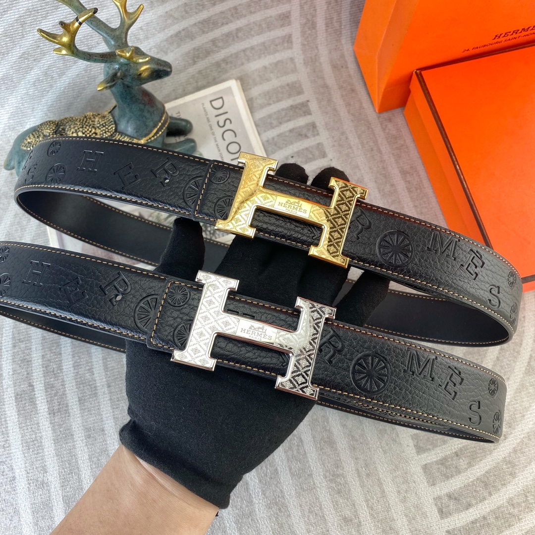 爱马仕💕 特种皮腰带系列 ，原厂五金精品不锈钢扣，手感柔软舒适 宽3.8CM。