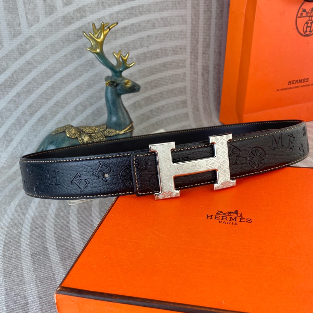 爱马仕💕 特种皮腰带系列 ，原厂五金精品不锈钢扣，手感柔软舒适 宽3.8CM。
