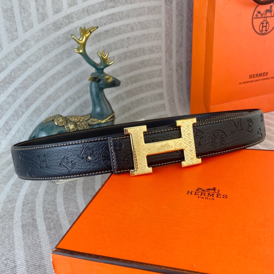 爱马仕💕 特种皮腰带系列 ，原厂五金精品不锈钢扣，手感柔软舒适 宽3.8CM。
