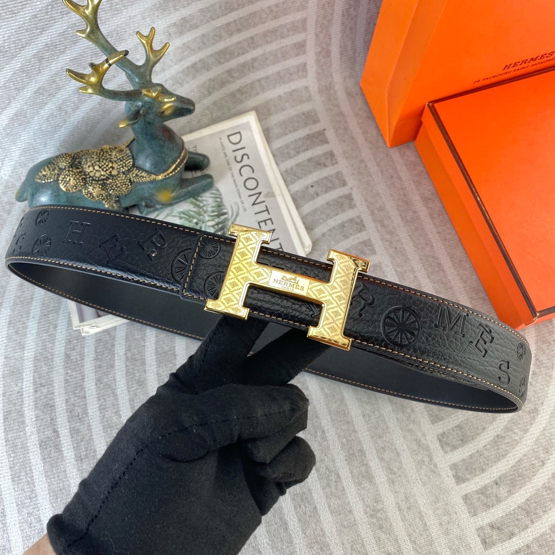 爱马仕💕 特种皮腰带系列 ，原厂五金精品不锈钢扣，手感柔软舒适 宽3.8CM。