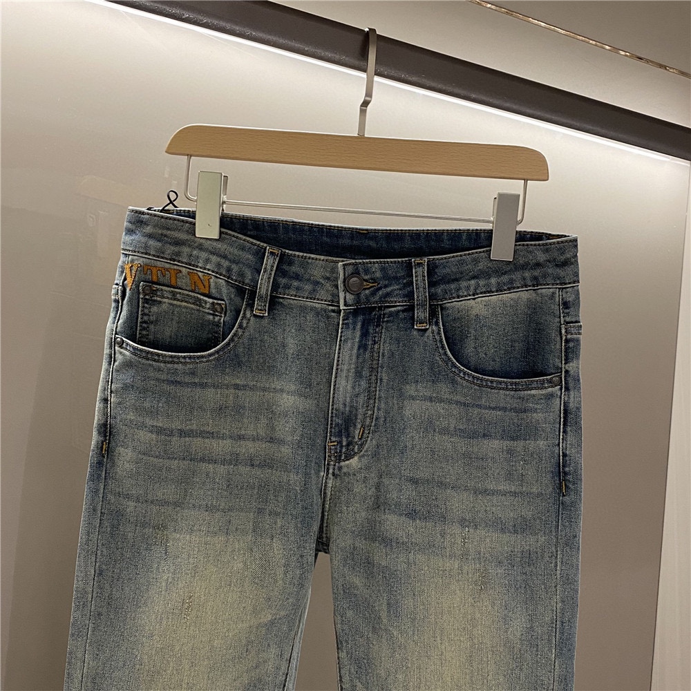 Val*ntino 2025 Indigo Blue Jeans | Island Cotton, Slim Fit Denim Trousers 4 i1747318303 1361 2