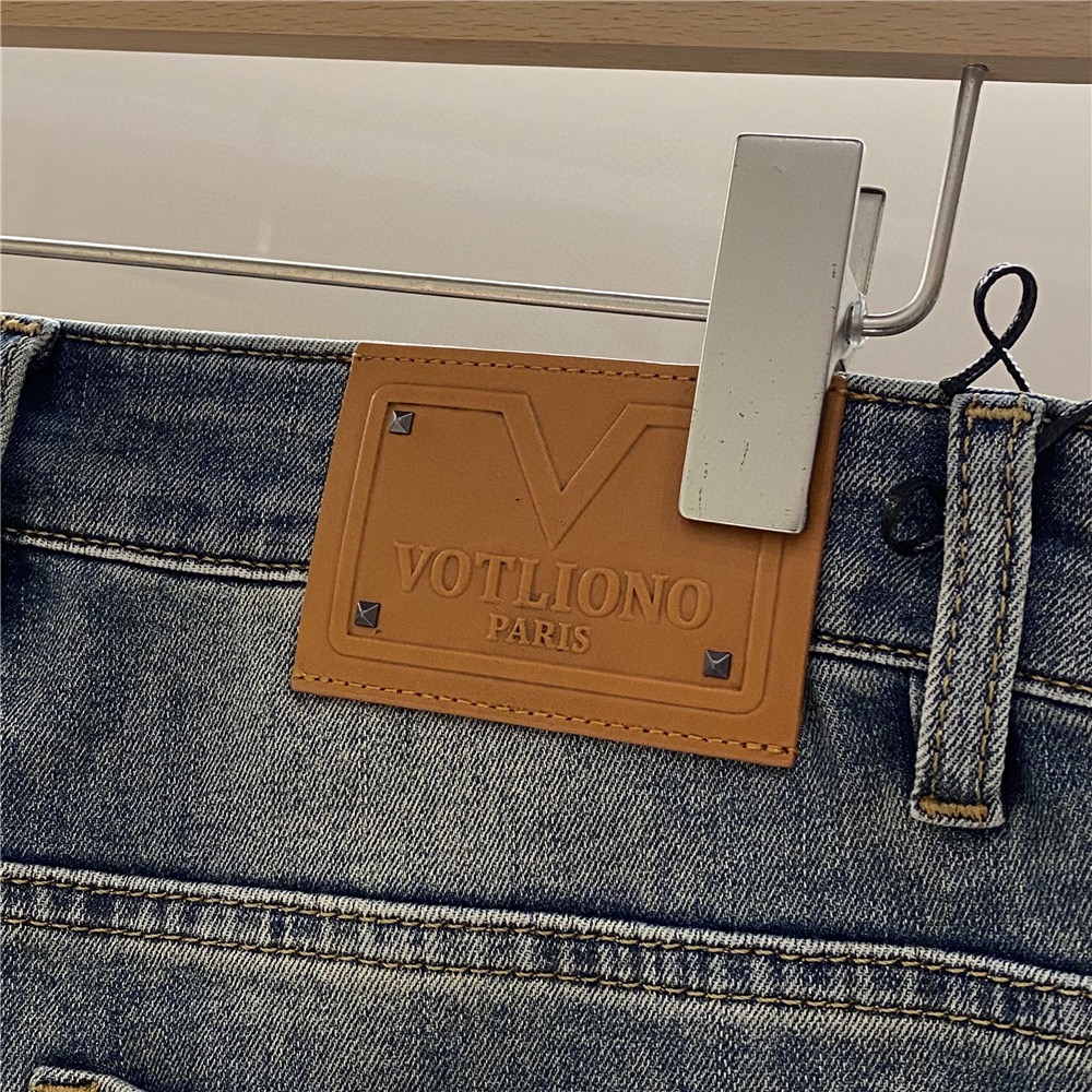Val*ntino 2025 Indigo Blue Jeans | Island Cotton, Slim Fit Denim Trousers 9 i1747318303 7076 7