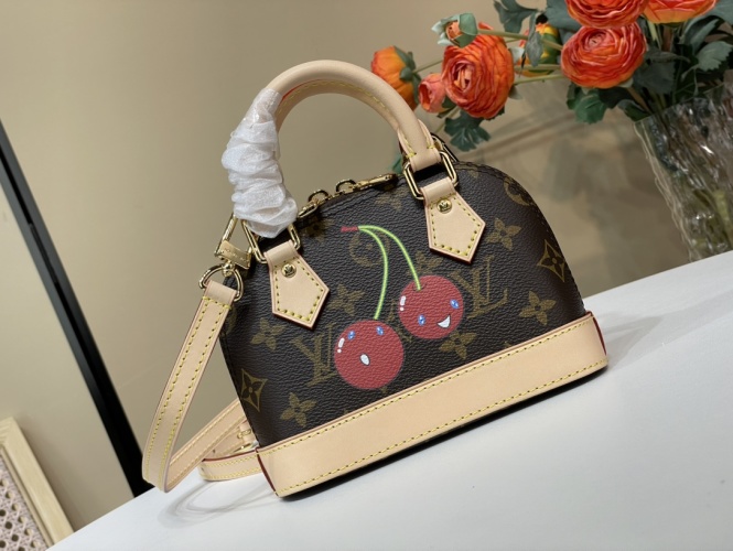 Louis Vuitton x TM Nano Alma: Monogram Canvas with Cherry Print, 18 x 12 x 8 cm 1 Louis Vuitton x TM Nano Alma: Monogram Canvas with Cherry Print, 18 x 12 x 8 cm