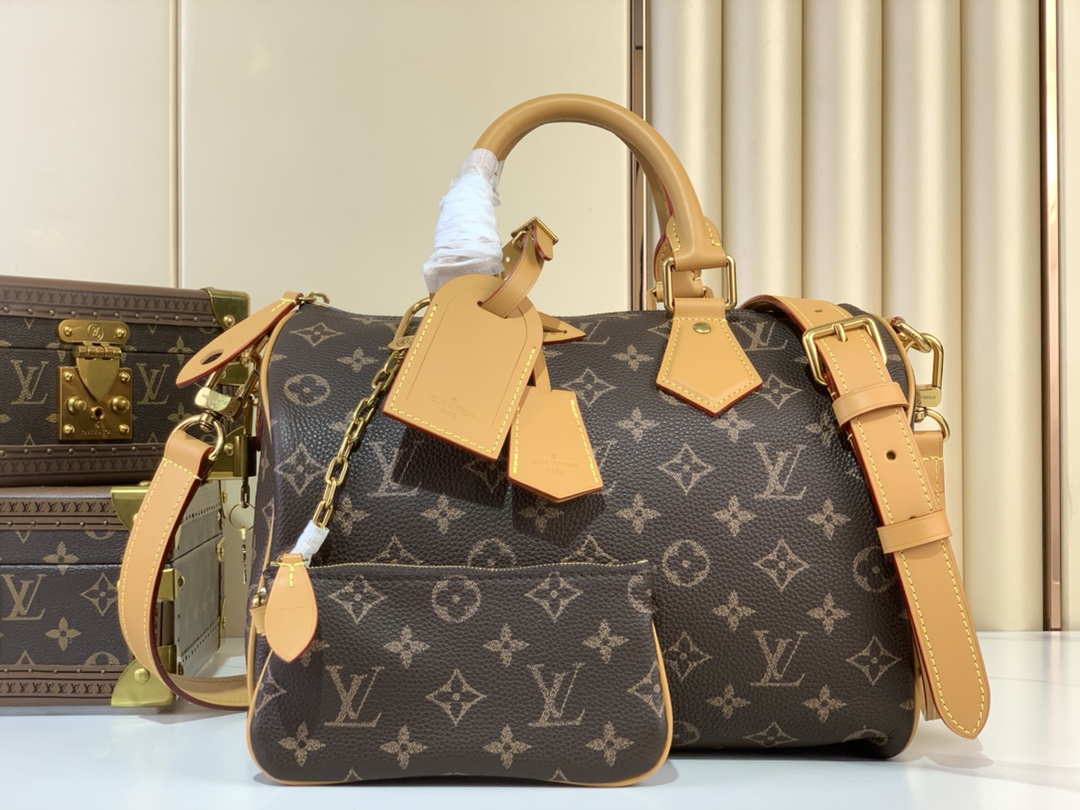 【SPEEDY BANDOULIÈRE30 手袋 】M14064咖啡色（全皮）本款 Speedy Ban