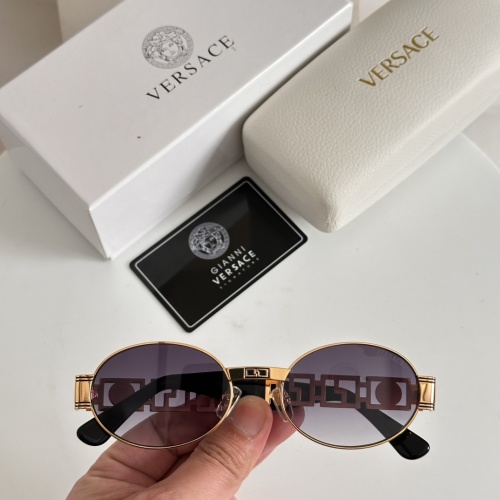 Versace VS2886 Gold Frame Oval Sunglasses - Stylish Designer Eyewear