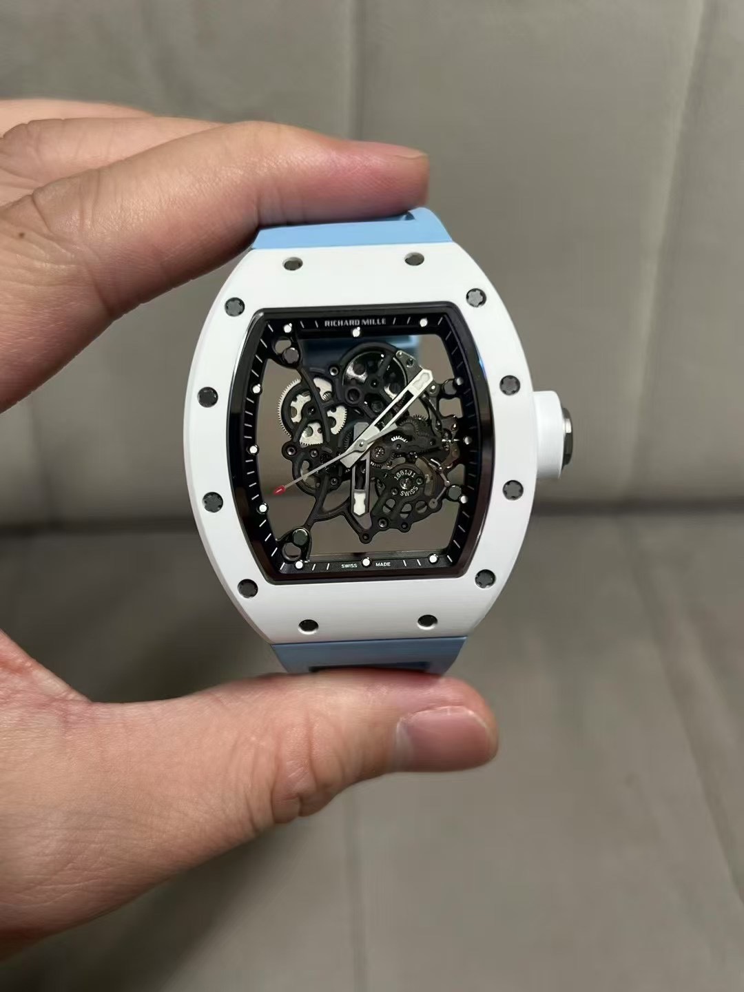 NO:393079,RM white ceramic titanium-clad shell vaucher movement custom version high price,19860909RM白陶瓷 钛包胶壳 vaucher机芯 定制版 价高,,Watch