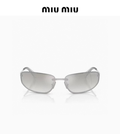 Miu Miu MUA50S Rimless Sunglasses Silver Frame Gray Lens 68-15-130