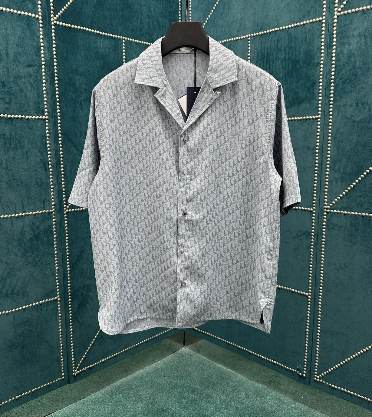 Dior Oblique Logo Silk Shirt - Short Sleeve, Relaxed Fit, Luxury Fashion