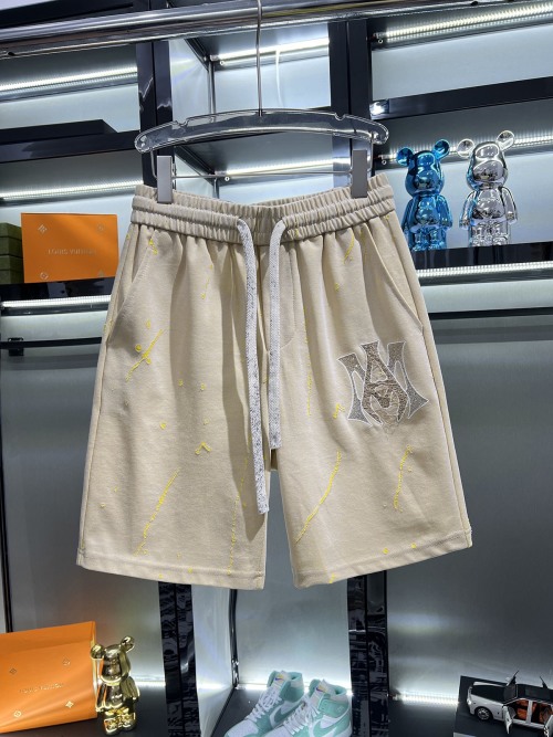 Amiri 2025SS Zomer Heren Casual Shorts Luxe Merk Logo Beige Katoen 1 Amiri 2025SS Zomer Heren Casual Shorts Luxe Merk Logo Beige Katoen