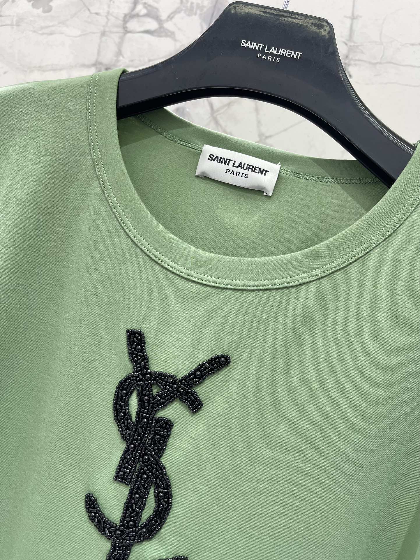 Yves Saint Laurent Beaded Logo Cotton T-Shirt - Stylish & Comfortable 4 i1747562770 6567 2