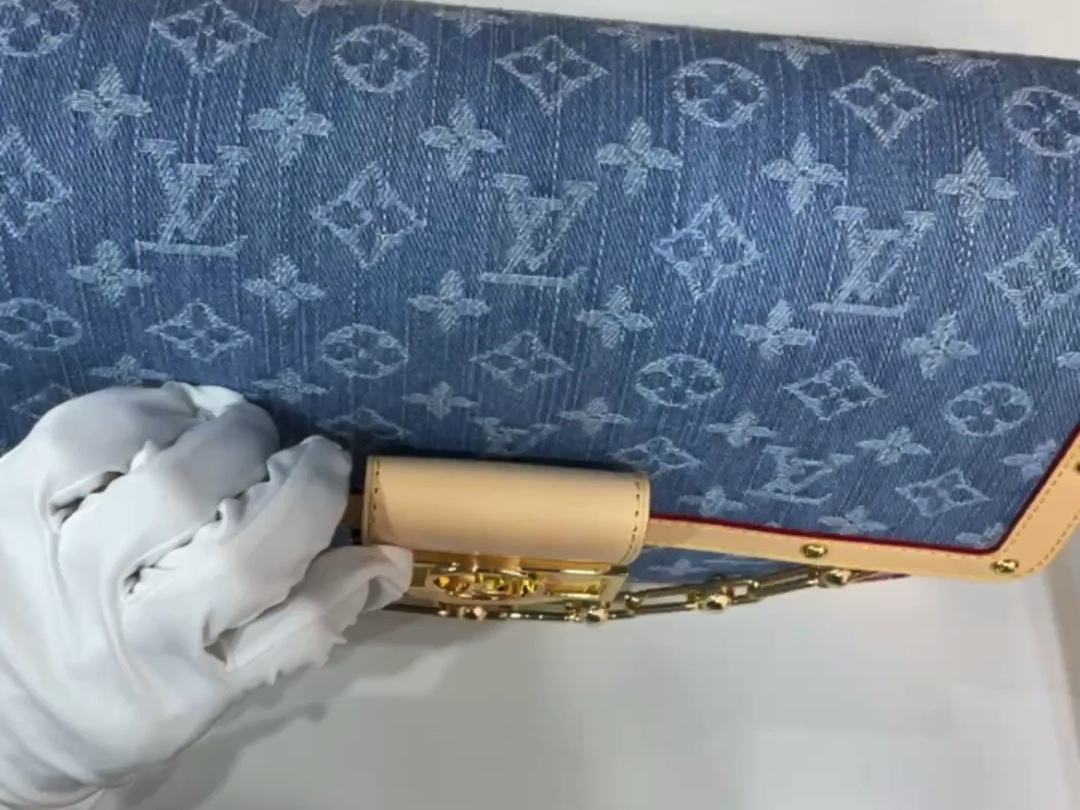 【DAUPHINE SOFT 大号手袋】 m13319 蓝色/丹宁牛仔 （达芙妮）...