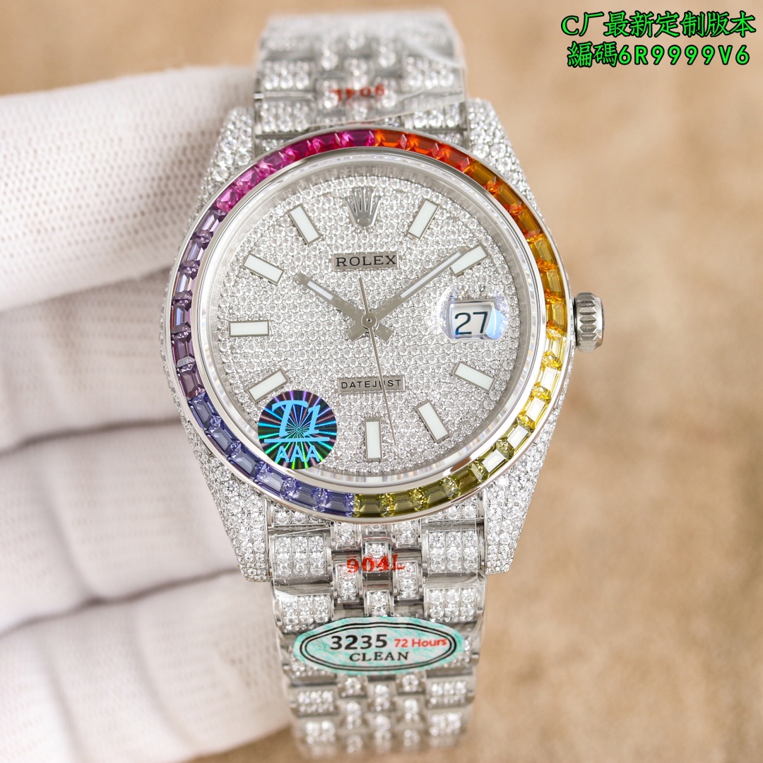 NO:336658,Factory C is the latest launch, customized version!  Rolex Rolex Popular Styles!  40mm. The case size is 40mm, meeting your obsessive-compulsive disorder in size. The customized version of full diamond shines. The ultimate luxury artwork on the wrist. The whole watch is round diamond, the square diamond is inlaid with Swarovski diamonds, and the most advanced CNC inlaid case. The strap achieves the exclusive and densest all-infinite inlaid. This process is comparable to the hand-in-hand inlaid. The square diamond adopts the force-inlaid technology, which is also comparable to the hand-in-hand inlaid. Carefully created only to present the ultimate perfect full diamond watch; the movement uses a stable Dandong 2824 integrated movement movement, which is as stable as ever. Watch code, 6R6899V6, quality assurance!  High quality!  ,,swarovski,rolex19860909C厂最新推出,定制版本！劳力士Rolex 热门款式！40mm.表壳尺寸实打实40mm,满足你对尺寸的强迫症需求,满钻定制版闪耀来袭,手腕上的极致奢美艺术品,整只腕表圆型钻,方型钻采用施华洛世奇钻进行镶嵌, 采用最先进CNC镶嵌表壳,表带实现独家最密集的全无边镶嵌,此工艺可与媲美手工镶嵌,方形钻更是采用逼镶工艺,同样可与媲美手工镶嵌,精心打造精品只为呈现极致完美的满钻腕表；机芯采用稳定丹东2824一体机机芯,走时一如既往稳定.腕表编码,6R6899V6,品质保证！高品质！,,swarovski,rolex,Watch