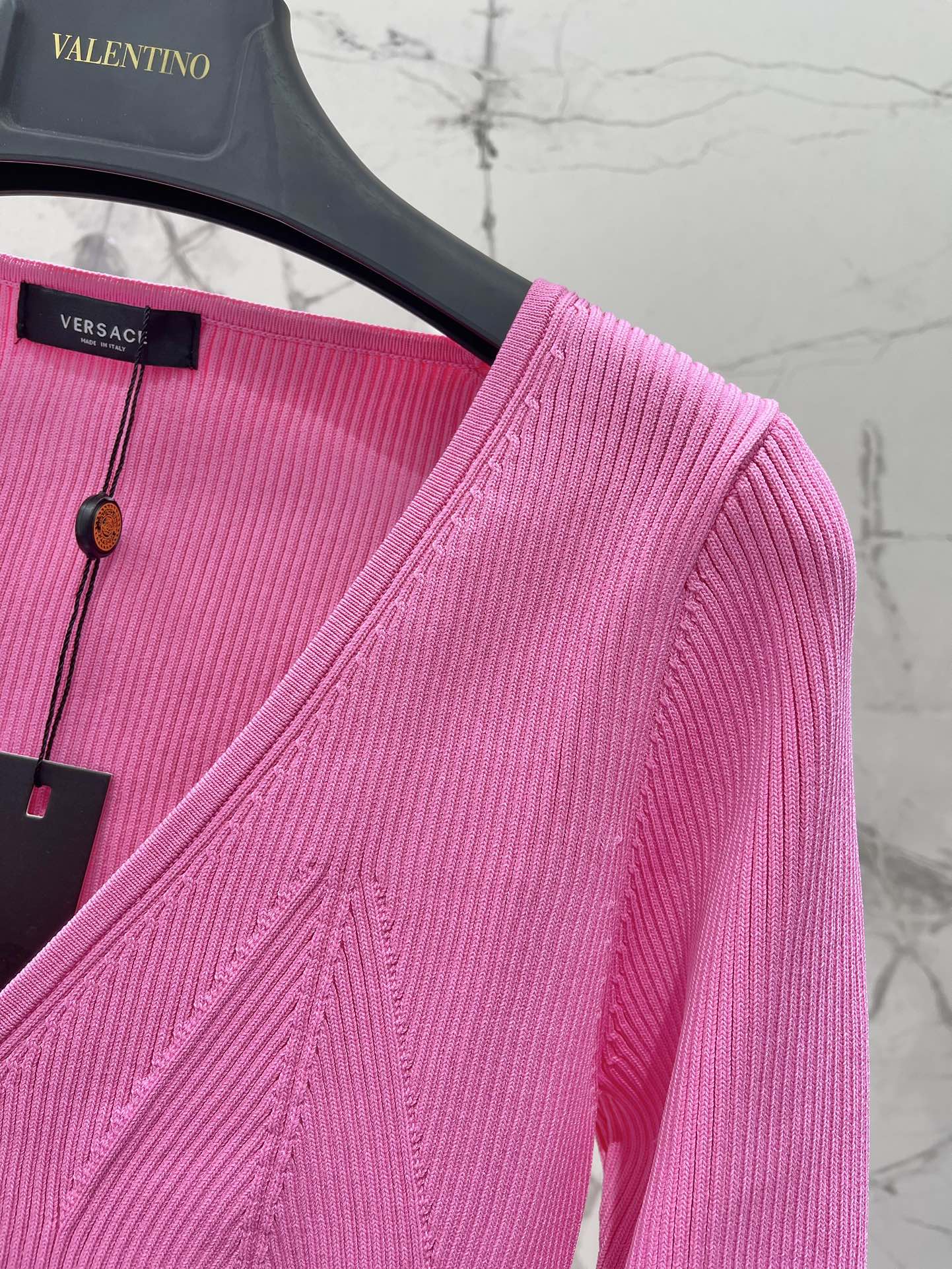 Versace Safety Pin Ribbed Knit Cardigan - Retro & Avant-Garde Style 4 i1747622284 6633 2