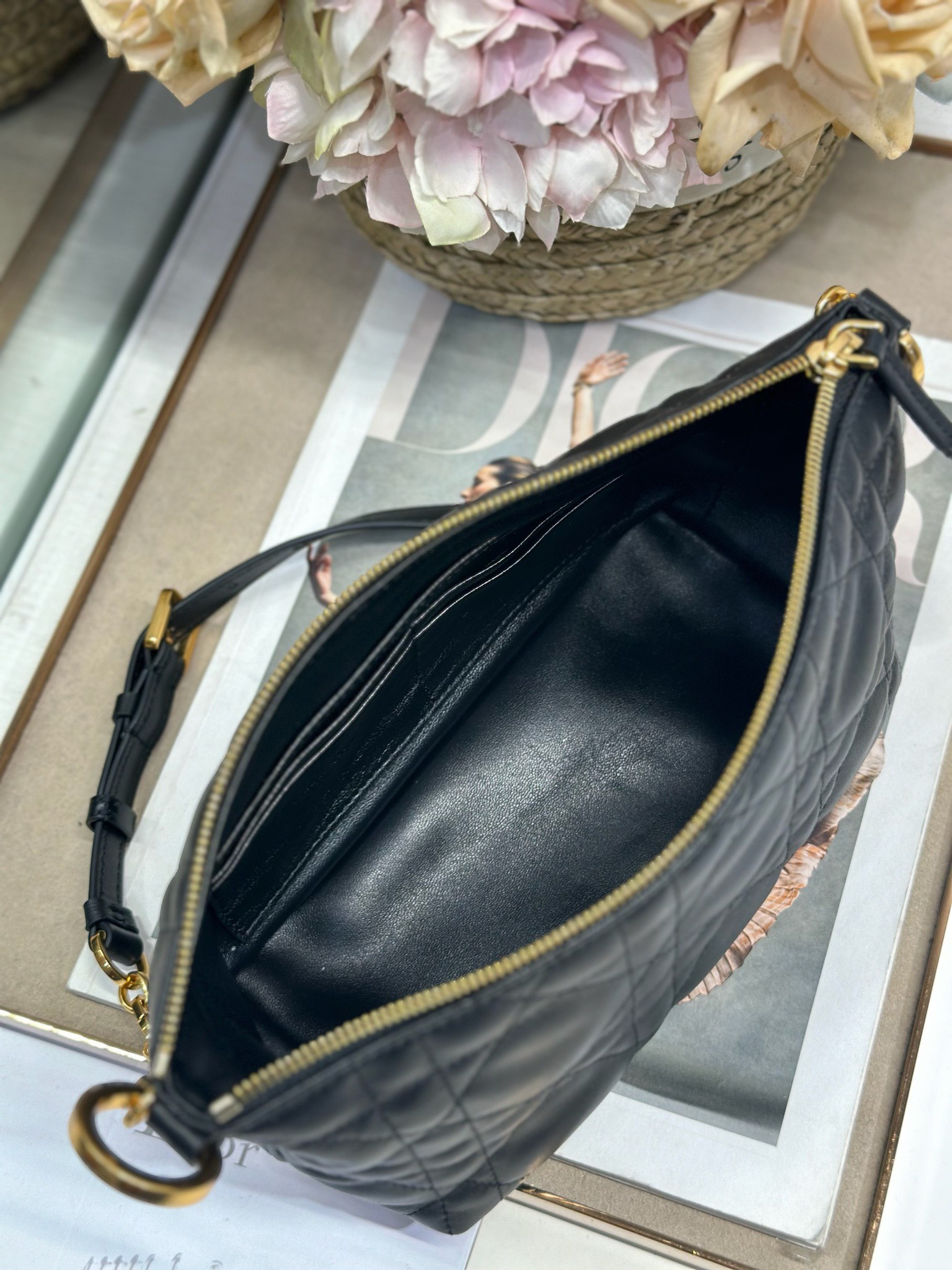 Diorrstar Hobo Chain Bag Black Lambskin, Luxury Handbag, Adjustable Strap 6 i1747635422 8796 6