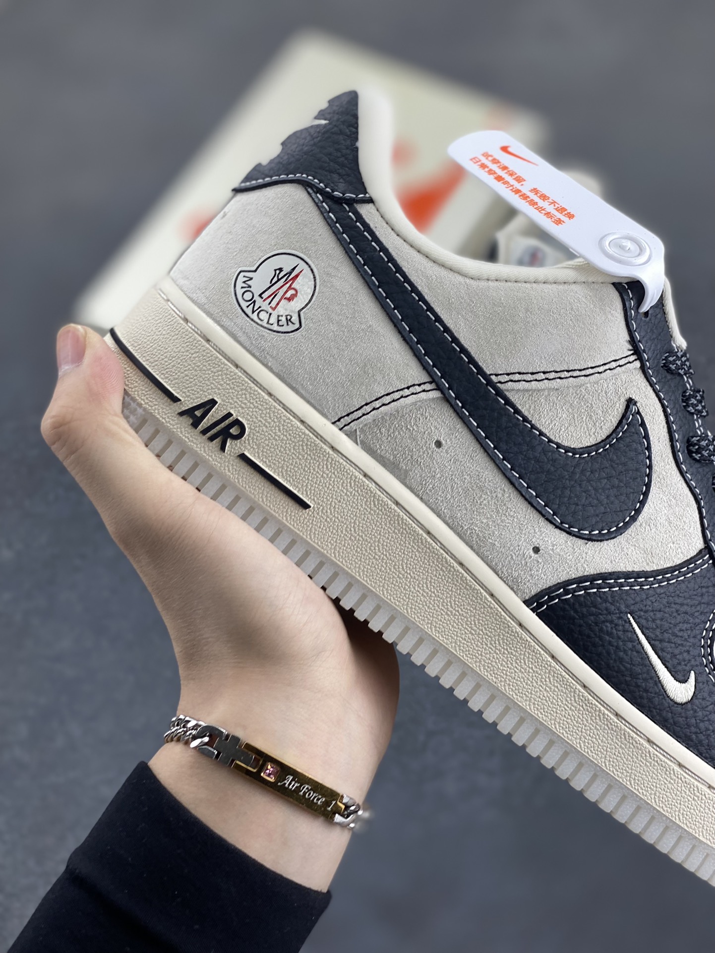 图片[6]-NIke Air Force 1 \’07 Low “蒙口联名–黑荔纹猪八”空军一号 低帮 运动鞋 休闲鞋 折边针车 工艺难度大 原楦头原纸板 原装鞋盒 定制五金配件 内置全掌气垫 原厂鞋底 货号：CH6336-514 尺码：36 36.5 37.5 38 38.5 39 40 40.5 41 42 42.5 43 44 44.5 45-选品中心