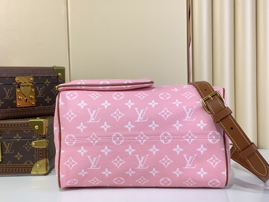 【SPEEDY BANDOULIÈRE30 手袋 】M14064粉色/棕(全皮)本款 Speedy Ba