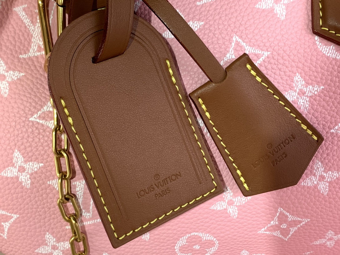 【SPEEDY BANDOULIÈRE30 手袋 】M14064粉色/棕(全皮)本款 Speedy Ba