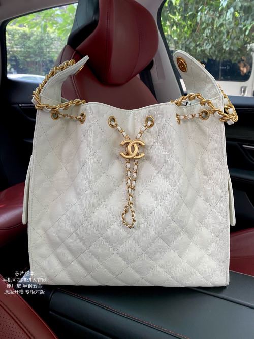 Chanel 25 Hobo Bag White Leather, Gold Hardware, Large Size 1 Chanel 25 Hobo Bag White Leather, Gold Hardware, Large Size