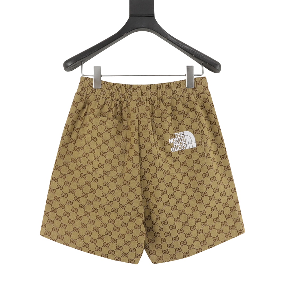 Gucci/古驰联名北面 经典双G卡其短裤卡其-Chinese UA Cheap High Quatity Brand Clothes Bags handbags Sneakers wholesale wholesaler seller from China Factory suppliers Fashion Clothing Shoes best Quality Beautiful Price Gucci/古驰联名北面 经典双G卡其短裤卡其