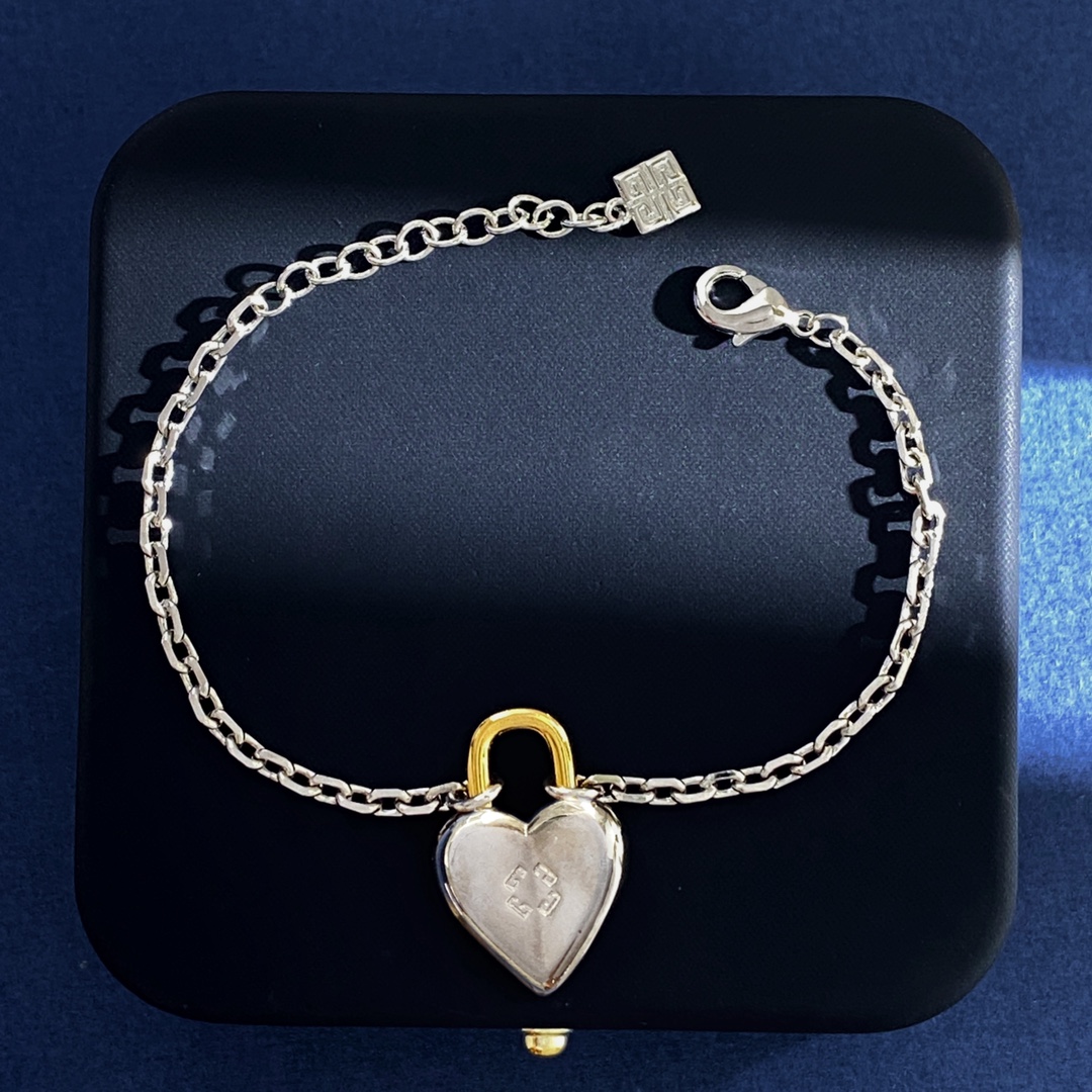 Givenchy 18k Gold Lock-Down Bracelet Design Summary: Two-Tone Brass, 12.8g, 20.7cm Length - 图片 5