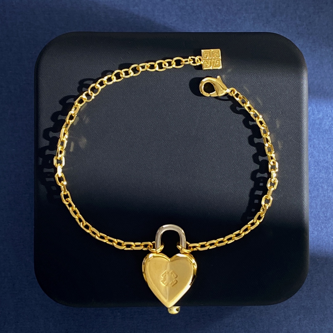 Givenchy 18k Gold Lock-Down Bracelet Design Summary: Two-Tone Brass, 12.8g, 20.7cm Length - 图片 4