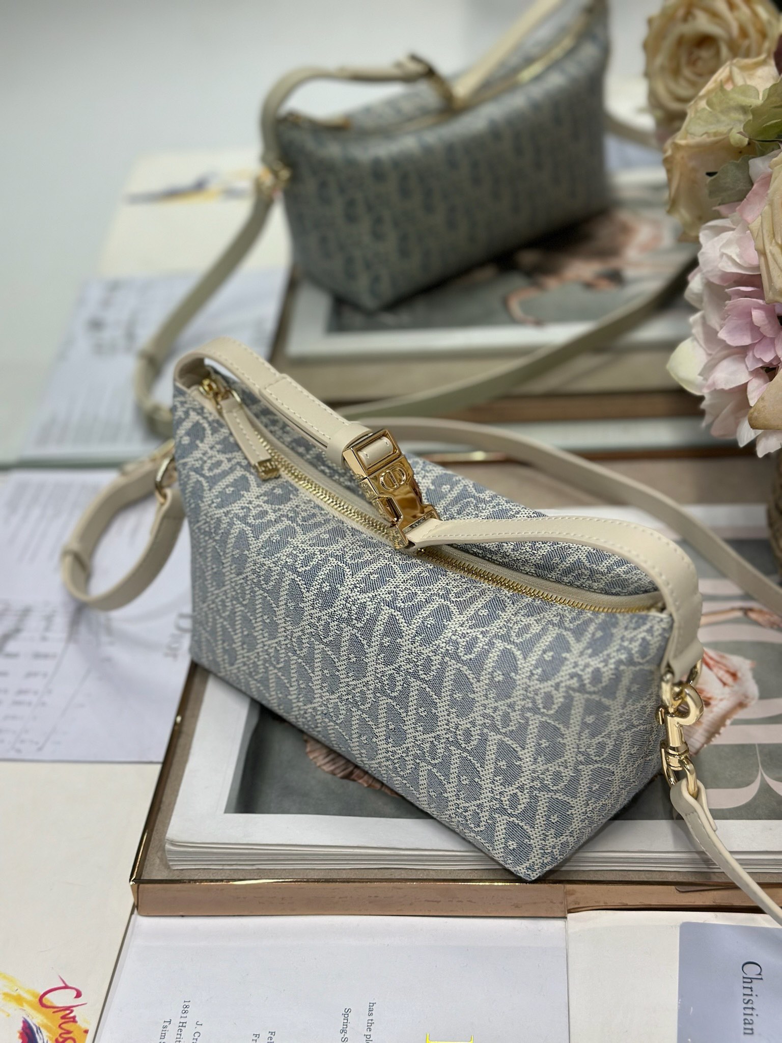 Dior Travel Nomad Handbag Gray Dior Oblique Canvas with Shoulder Strap 2 i1747728253 5337 1