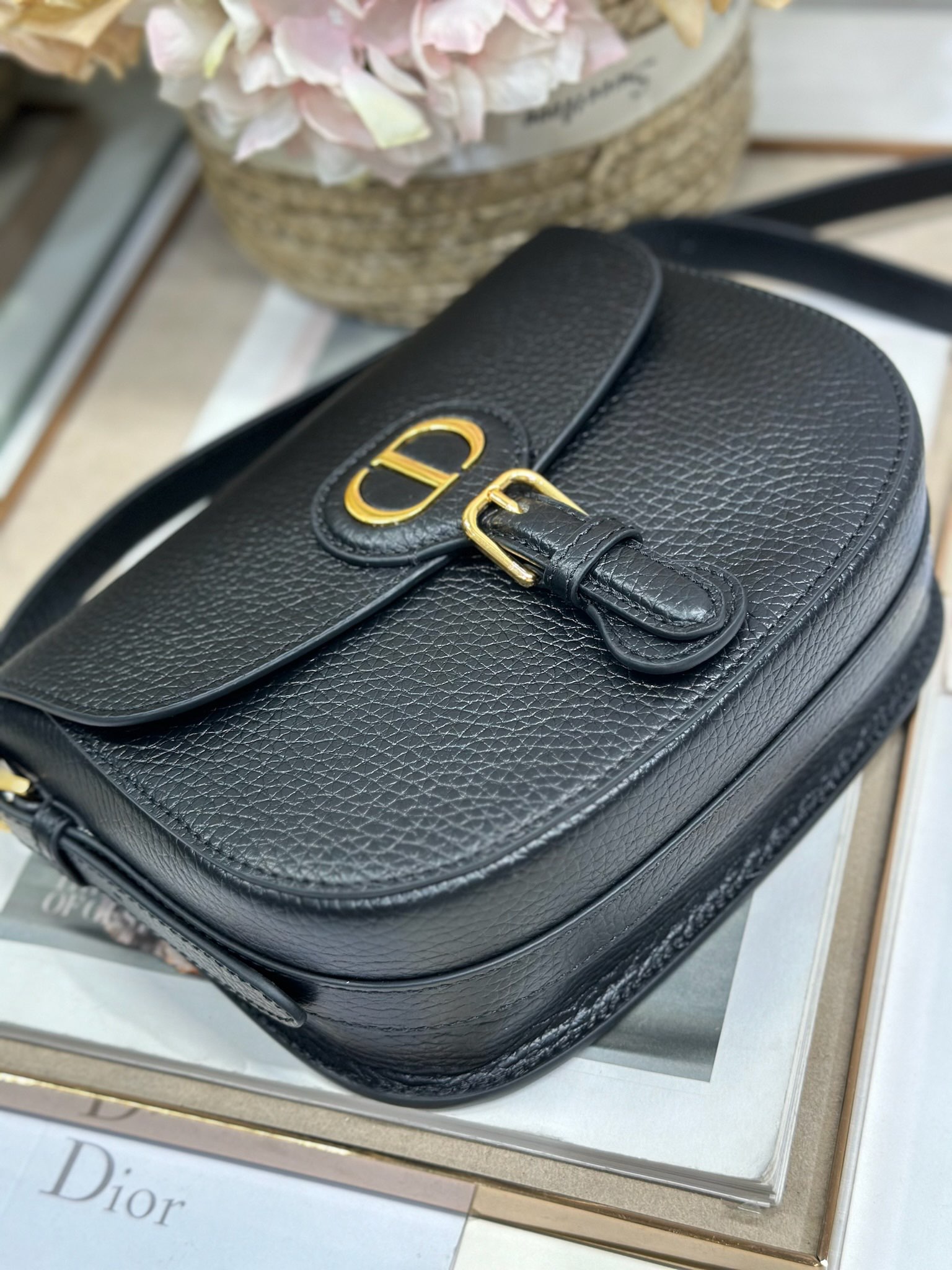 Dior Bobby Medium Bag Black Grained Calfskin Leather Crossbody Handbag 7 i1747735193 9551 5