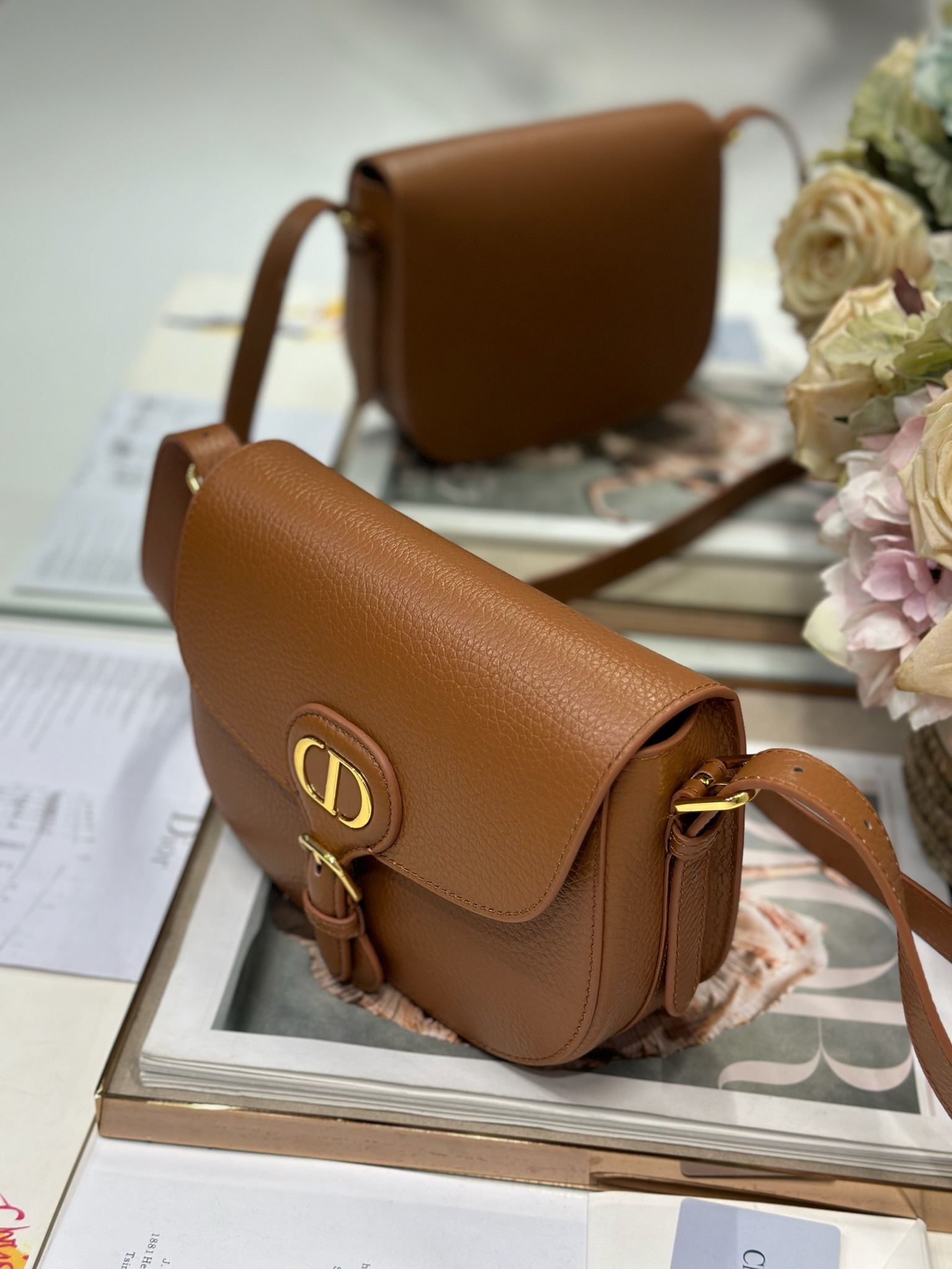 Dior Bobby Medium Bag Brown Grained Calfskin Shoulder Bag 2 i1747735429 2538 1