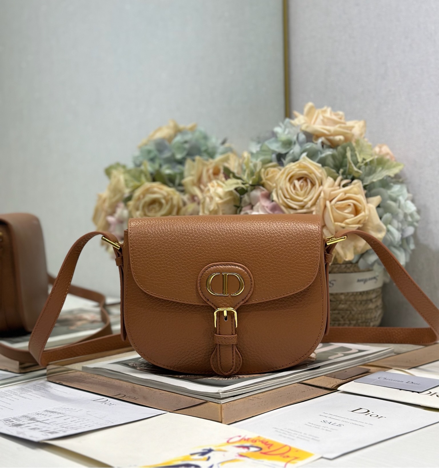 Dior Bobby Medium Bag Brown Grained Calfskin Shoulder Bag 1 i1747735429 9267 0