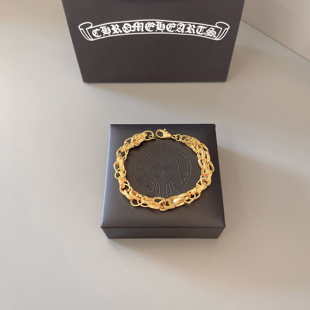 NO:583054,So handsome, the latest Chrome Hearts. No explosions, no hair. Factory direct sales. Original one-to-one replica. Chrome Hearts Gold Bracelet, jewelry boutique, chrome hearts, bracelet, gold19860909太帅爆了最新款克罗心 不爆不发 厂家直销 原版一比一复刻 克罗心黄金手链,饰品精品,chrome hearts,bracelet,gold,Jewelry