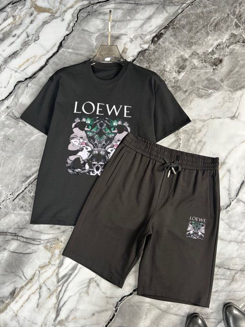 Loewe Men's 2025 Short Sleeve and Shorts Set - Comfortable & Stylish 1 Loewe Men's 2025 Short Sleeve and Shorts Set - Comfortable & Stylish