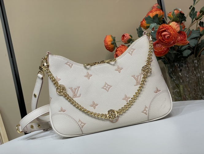 Louis Vuitton Boulogne Handbag Monogram Empreinte Leather, Milk Almond Color 1 Louis Vuitton Boulogne Handbag Monogram Empreinte Leather, Milk Almond Color