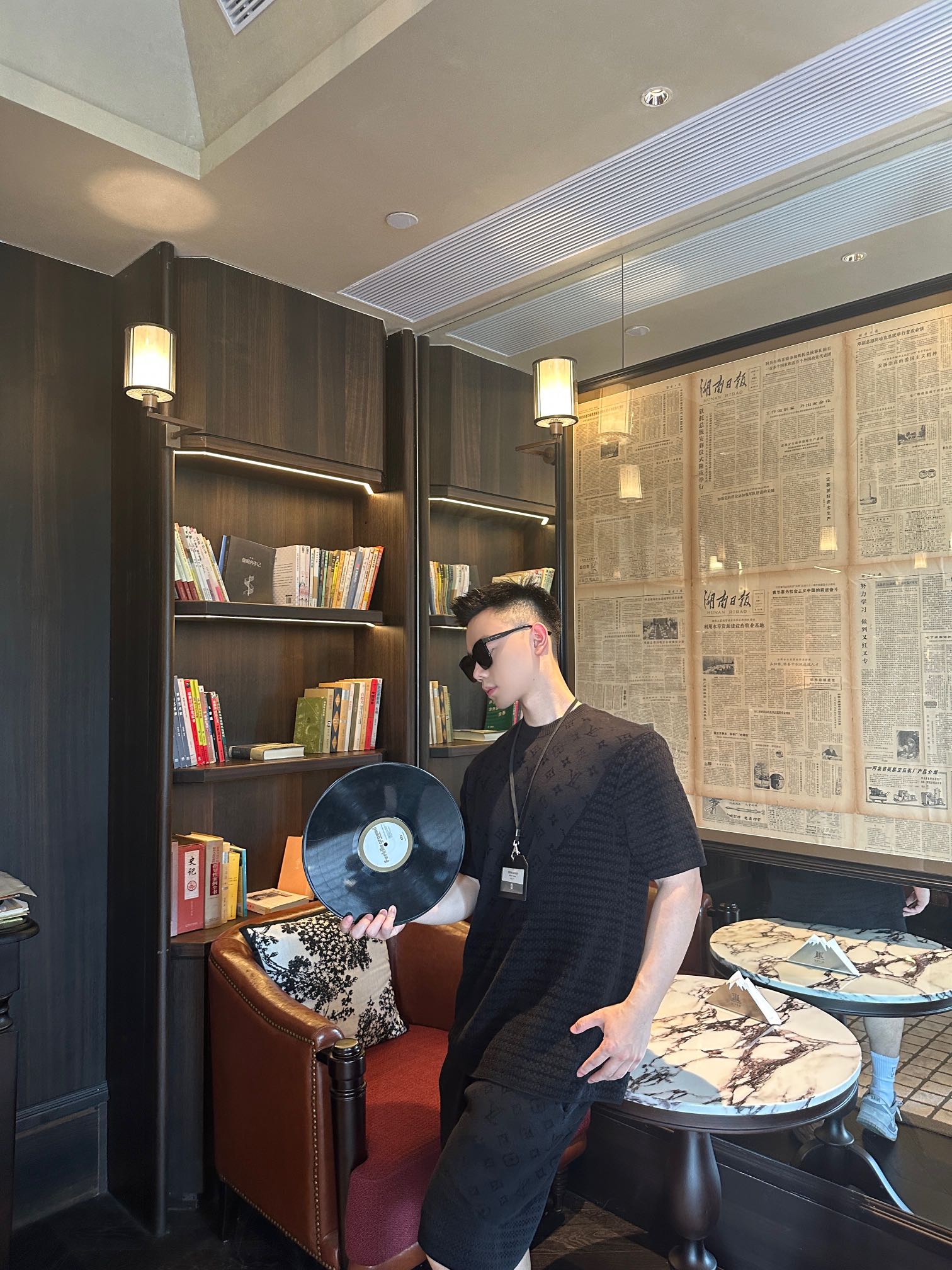 Louis Vuitton/路易威登 老花满印针织套装短袖 上身效果#