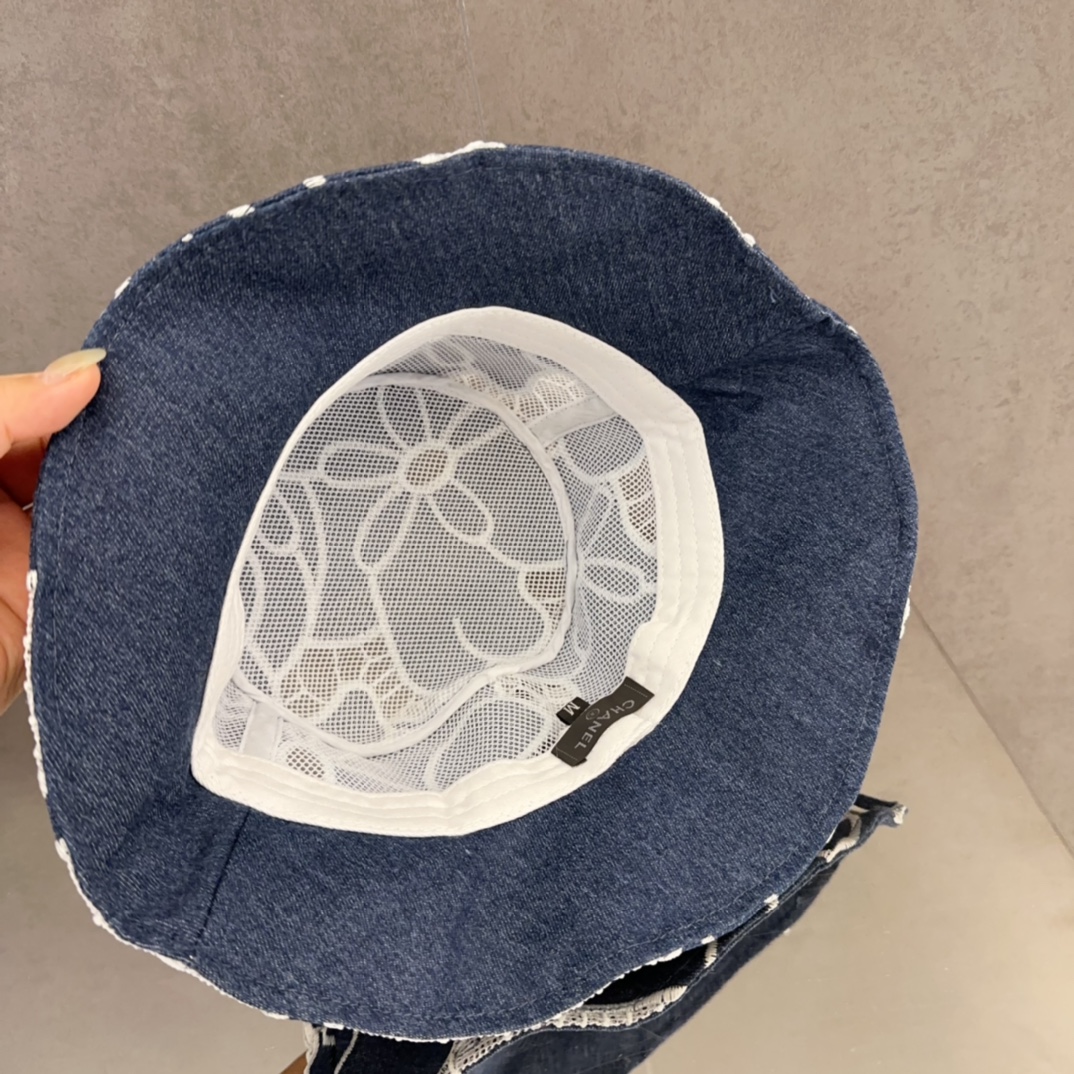 Chanel Denim Blue Vintage Floral Bucket Hat, Holiday Travel Essential 10 i1747848312 4517 8