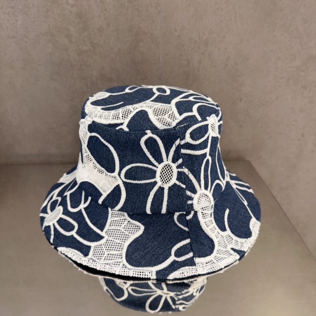 Chanel Denim Blue Vintage Floral Bucket Hat, Holiday Travel Essential 6 i1747848312 8547 4