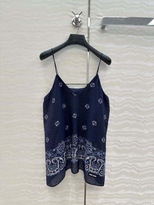 Miu Miu-Style Summer Chic Cami Top - Hawaiian Holiday Vibe, Silk Cotton Blend 1 Miu Miu-Style Summer Chic Cami Top - Hawaiian Holiday Vibe, Silk Cotton Blend
