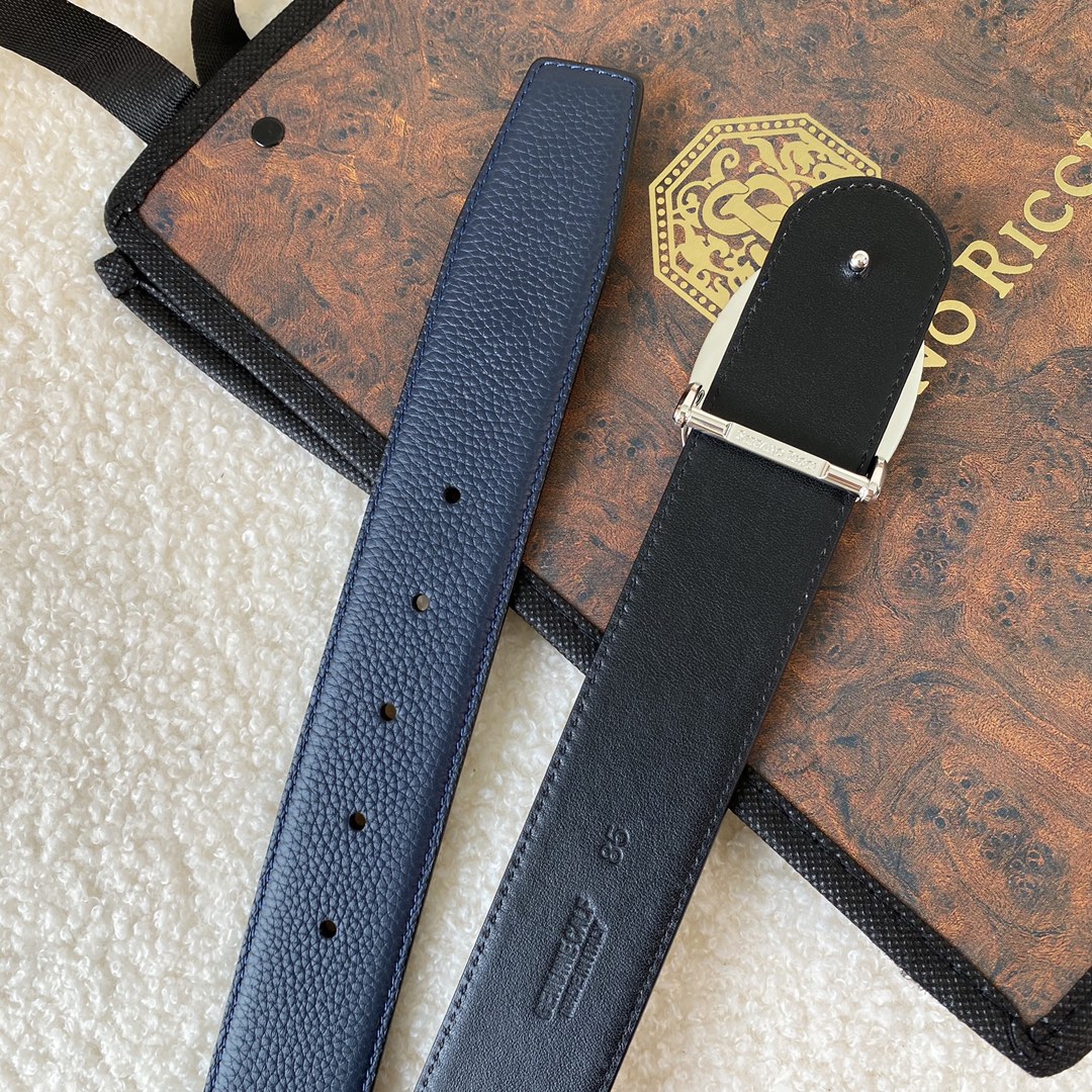 Stefano Ricci Men's Leather Belt with Eagle Buckle, 38mm Width 8 i1747886965 1857 6