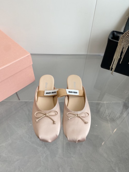 Miu Miu Women's Ballet Flats with Elastic Logo Band - Elegant Comfort Shoes 1 Miu Miu Women's Ballet Flats with Elastic Logo Band - Elegant Comfort Shoes