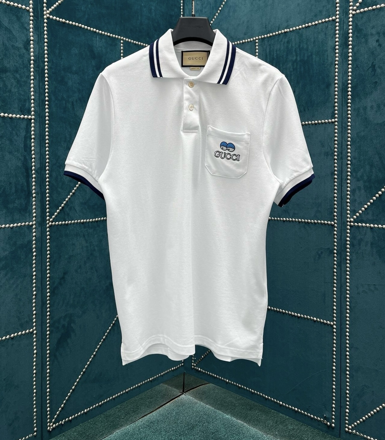 Gucci x Hattie Stewart Polo Shirt - Eye Embroidery, Pure Cotton, Casual Style 2 i1747918570 4771 0