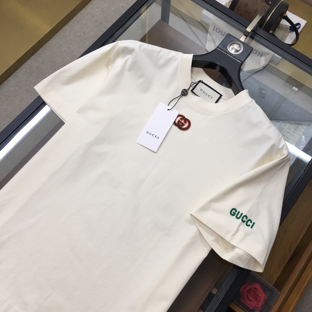 New Fashion Men’s Short-Sleeve T-shirt Brand “Gu.ci” with High-Quality Cotton Fabric - 图片 5