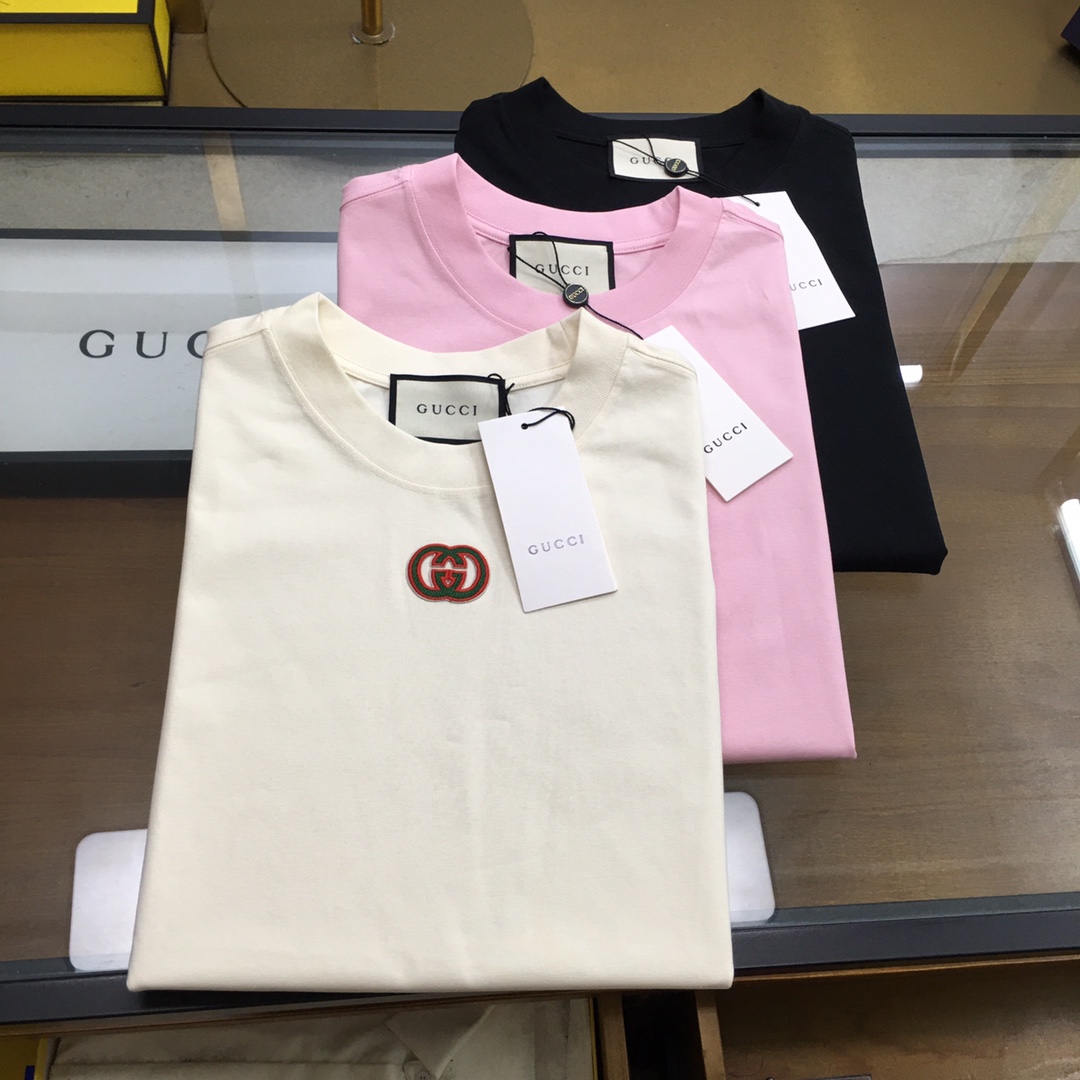 New Fashion Men’s Short-Sleeve T-shirt Brand “Gu.ci” with High-Quality Cotton Fabric
