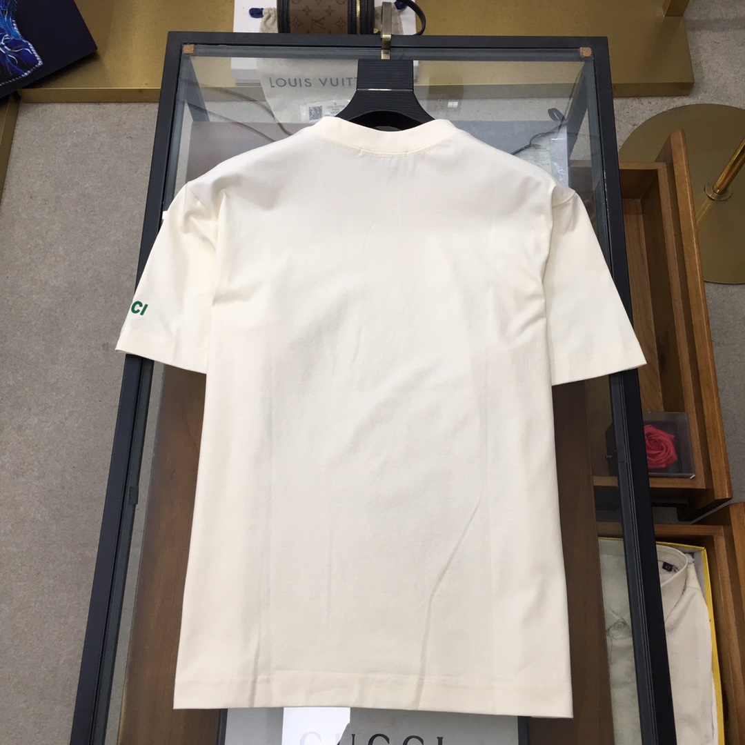 New Fashion Men’s Short-Sleeve T-shirt Brand “Gu.ci” with High-Quality Cotton Fabric - 图片 8