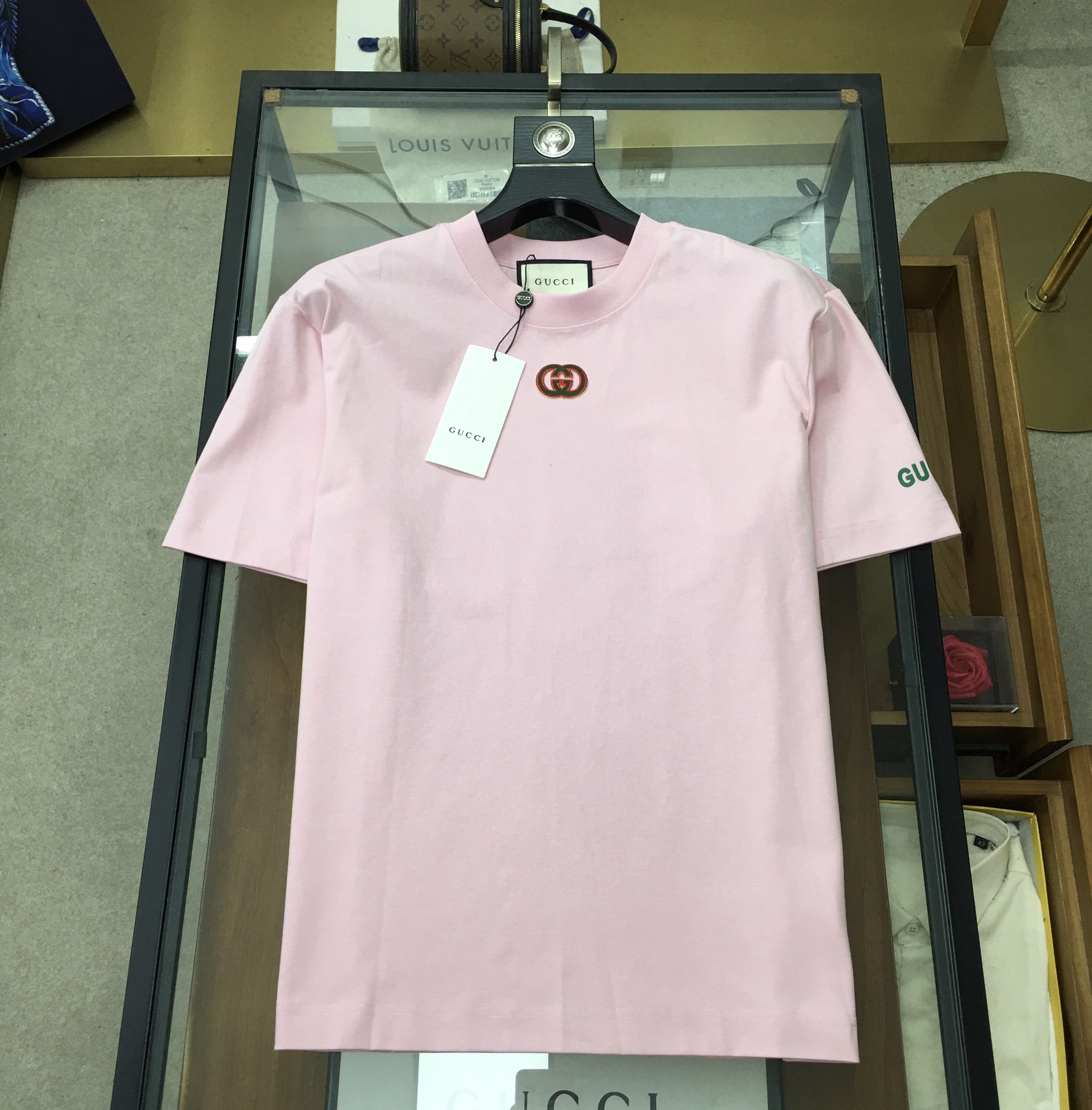 New Fashion Men’s Short-Sleeve T-shirt Brand “Gu.ci” with High-Quality Cotton Fabric - 图片 2