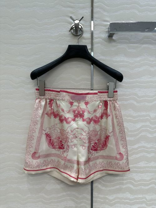 Versace Silk Shorts with Marine Print, Summer Ready, Size 38 1 Versace Silk Shorts with Marine Print, Summer Ready, Size 38